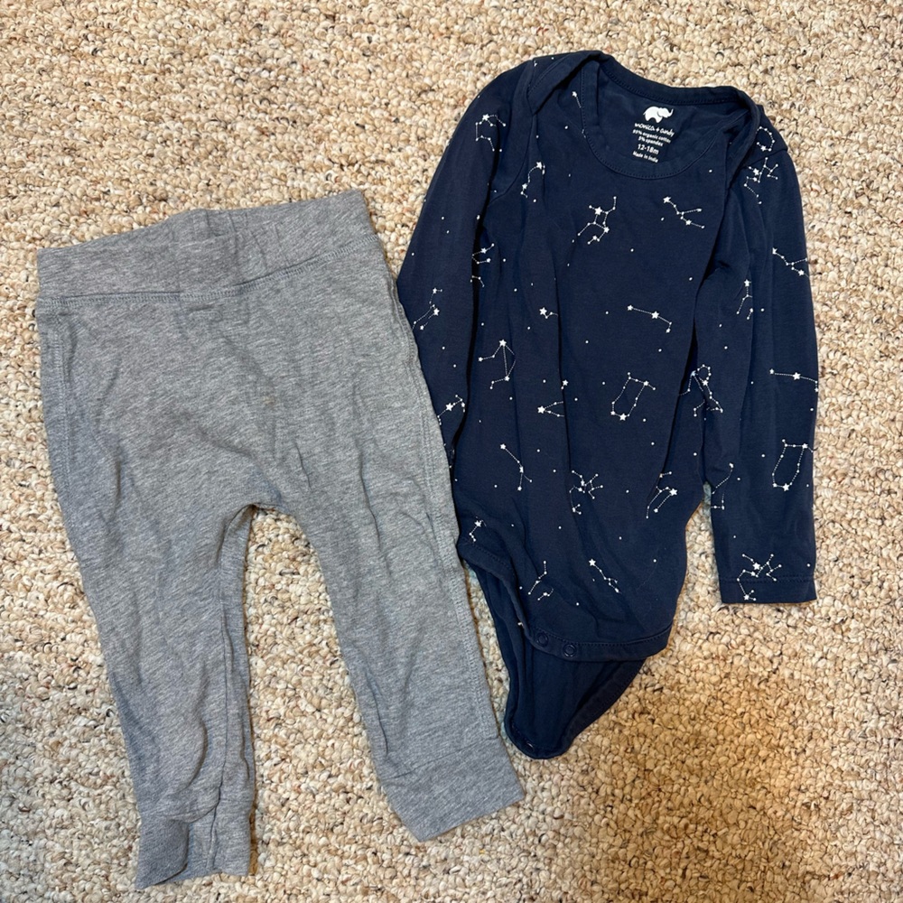 Monica + Andy body suit and pants set, constellation